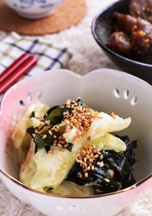 キャベツとツナのやみつきわかめサラダ-レシピのメイン写真