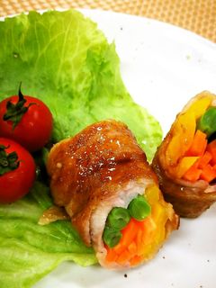 お弁当にも!野菜の豚肉巻き-レシピのメイン写真