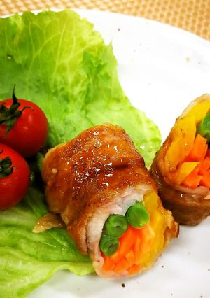 お弁当にも！野菜の豚肉巻き-レシピのメイン写真