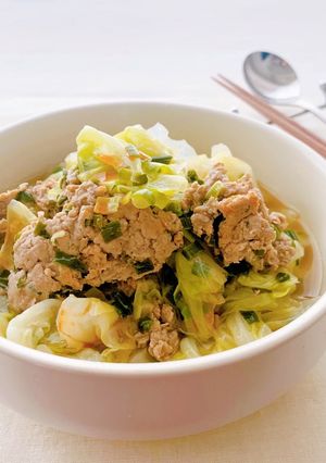 豚ひき肉と春キャベツのずぼらスープ煮♪-レシピのメイン写真