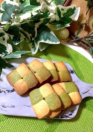 市松模様☆抹茶クッキー-レシピのメイン写真