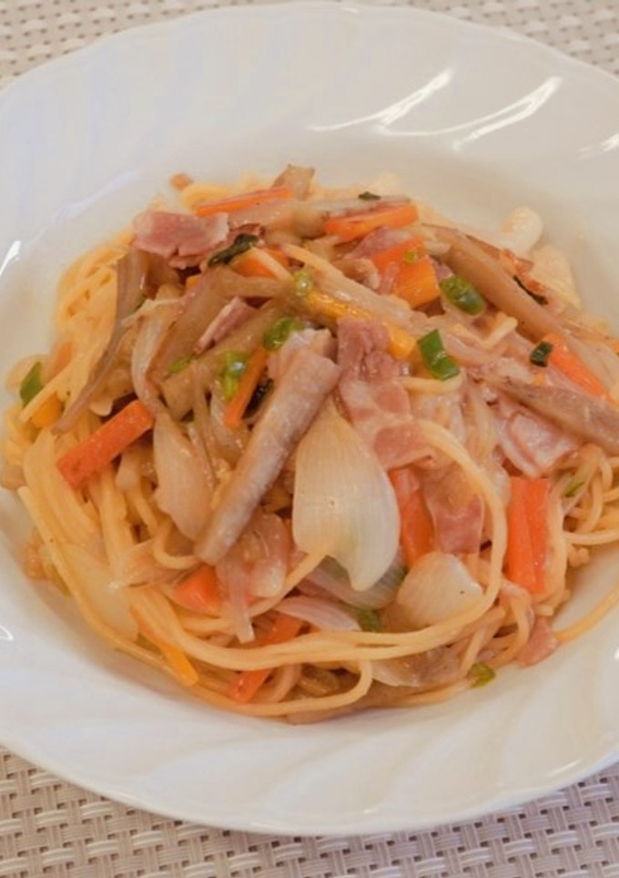 新ごぼうの和風スパゲティ☆枚方市給食-レシピのメイン写真