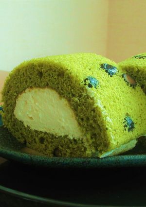 〖 抹茶と黒豆の米粉ロールケーキ 〗-レシピのメイン写真