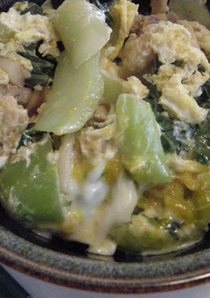 チンゲン菜としめじの卵とじ丼-レシピのメイン写真