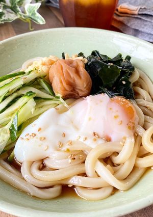 ランチに簡単！柚子胡椒×梅の冷やしうどん-レシピのメイン写真