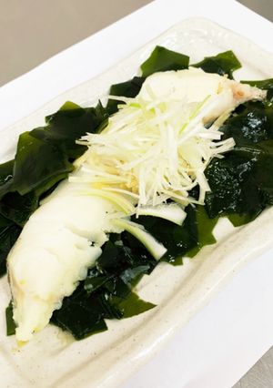 甘塩鱈の新わかめ蒸し-レシピのメイン写真
