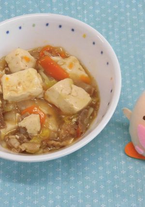 たべまる給食【豆腐の中華煮】-レシピのメイン写真