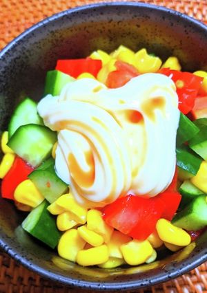 和風ドレッシングの3色チョップドサラダ風-レシピのメイン写真