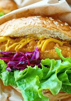 豪快！フライドチキンバーガー-レシピのメイン写真