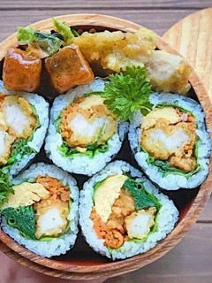 チキン磯辺揚げのキンパ風海苔巻き-レシピのメイン写真