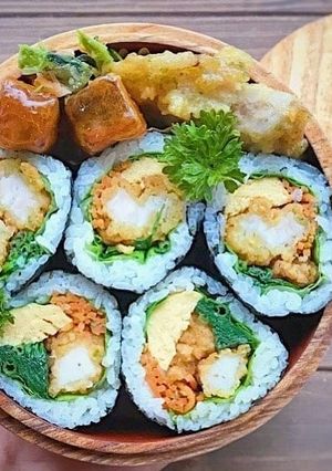 チキン磯辺揚げのキンパ風海苔巻き-レシピのメイン写真