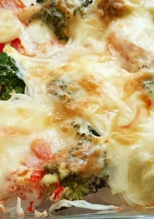 玉葱とブロッコリーとカニカマのチーズ焼き-レシピのメイン写真