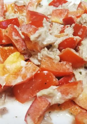 切るだけ副菜！パプリカのツナマヨ和え-レシピのメイン写真
