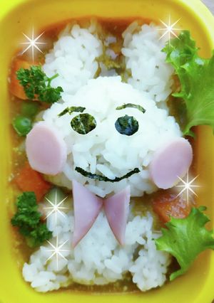 ウサギのキャラ弁　#キャラ弁-レシピのメイン写真