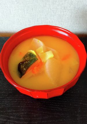 南瓜　大根　白葱　人参　味噌汁-レシピのメイン写真