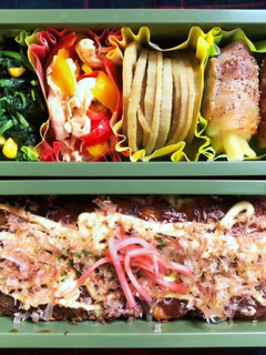 高校生弁当日記(お好み焼き弁当編)-レシピのメイン写真