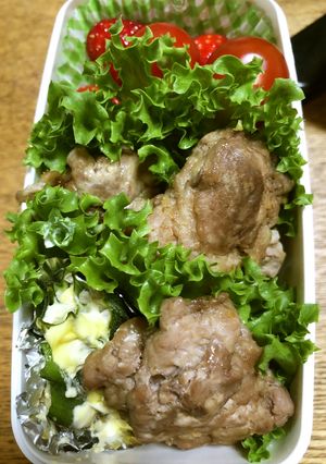 お弁当に！トングでまとめる豚こまバーグ-レシピのメイン写真