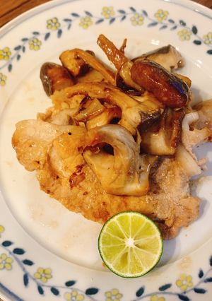 だし香る豚ロースと椎茸の塩ポン酢炒め-レシピのメイン写真
