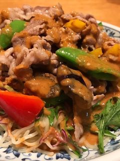 焼きしゃぶ胡麻ダレ冷やし麺-レシピのメイン写真