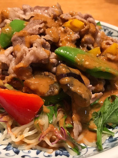 焼きしゃぶ胡麻ダレ冷やし麺-レシピのメイン写真