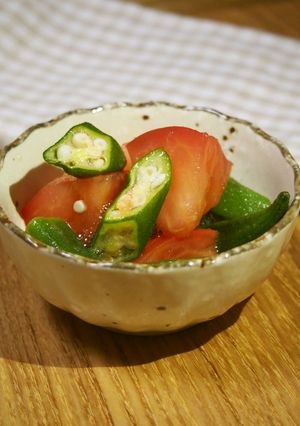 トマト・オクラのさっぱり酢の物♪　-レシピのメイン写真