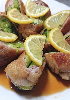 ポン酢レモンが絶妙小松菜カリカリ豚肉巻き-レシピのメイン写真