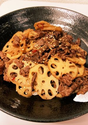 レンコンと牛肉の甘辛炒め〜ピリ辛にも〜-レシピのメイン写真