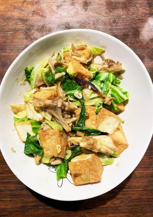 厚揚げと茸で柚子味噌根菜炒め-レシピのメイン写真