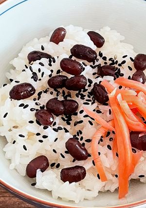 北海道の赤飯　食紅不使用、水加減は割箸で-レシピのメイン写真