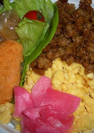 簡単☆10分スピードそぼろ弁当♪-レシピのメイン写真