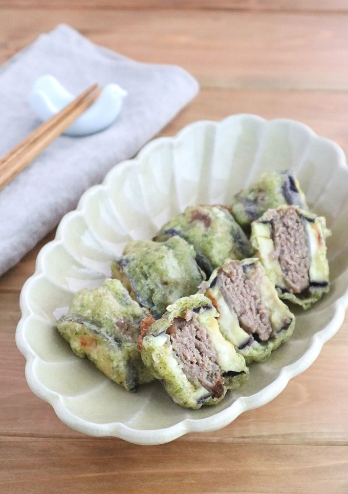 なすのはさみ揚げ青のり風味-レシピのメイン写真