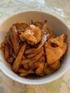 胸肉とごぼうの甘辛炒め-レシピのメイン写真
