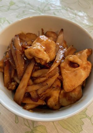 胸肉とごぼうの甘辛炒め-レシピのメイン写真