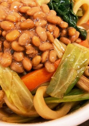 生姜香る♪納豆カレーうどん-レシピのメイン写真