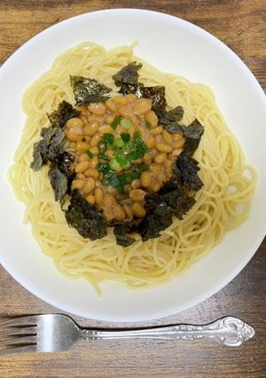 瞬間!和なっとうパスタ-レシピのメイン写真