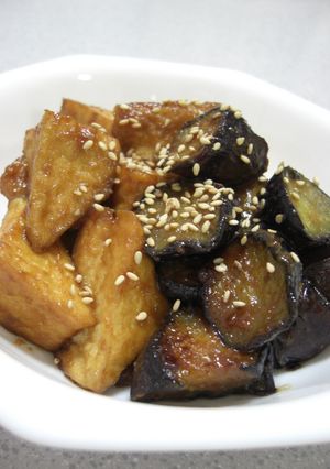 ご飯が進む☆厚揚げ＆茄子の味噌炒め♪-レシピのメイン写真
