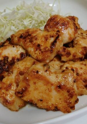 簡単！お肉柔らか♪鶏胸肉の味噌マヨ焼き-レシピのメイン写真