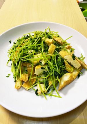 簡単！材料2っ！豆苗と厚揚げ炒め-レシピのメイン写真