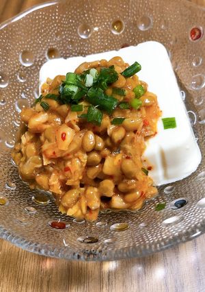 納豆キムチ豆腐のせ-レシピのメイン写真