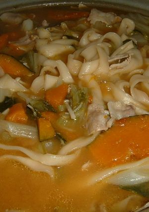 手打ち麺で☆かぼちゃのほうとう-レシピのメイン写真
