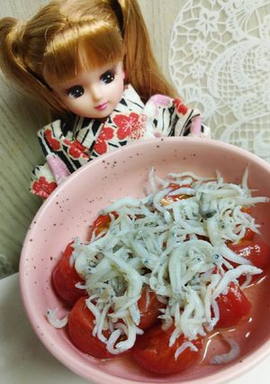 リカちゃん♡ トマトとしらす蜂蜜甘酢和え-レシピのメイン写真