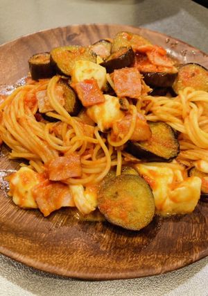 ナスとモッツァレラのトマトパスタ-レシピのメイン写真