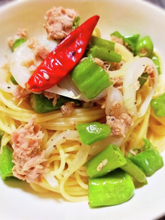 ツナ缶とししとうのパスタ-レシピのメイン写真