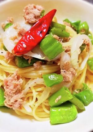 ツナ缶とししとうのパスタ-レシピのメイン写真