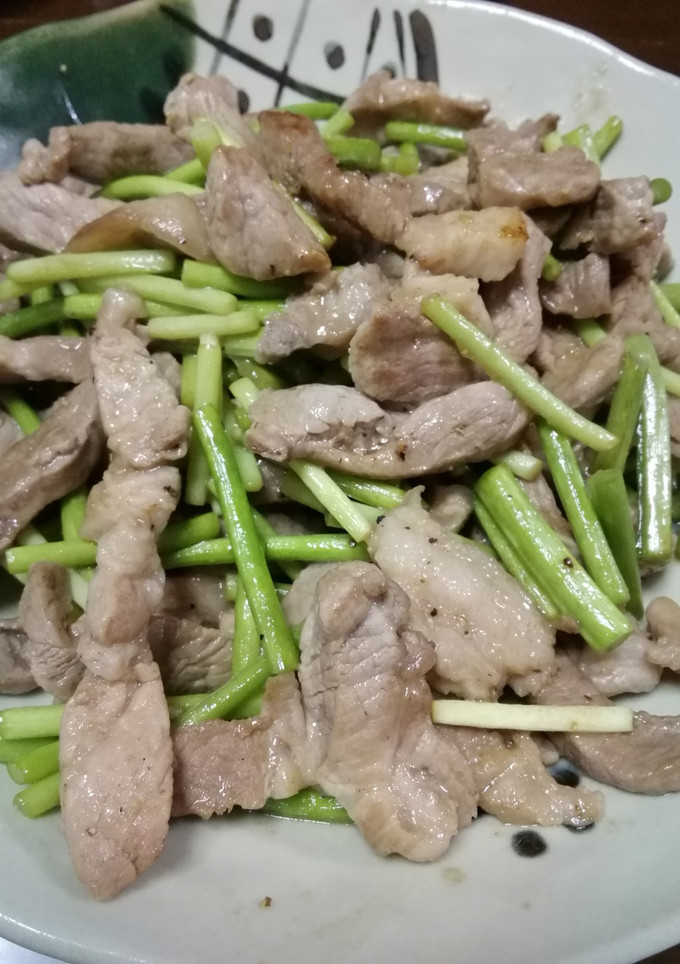 豚肉とニンニクの芽のオイスターソース炒め-レシピのメイン写真