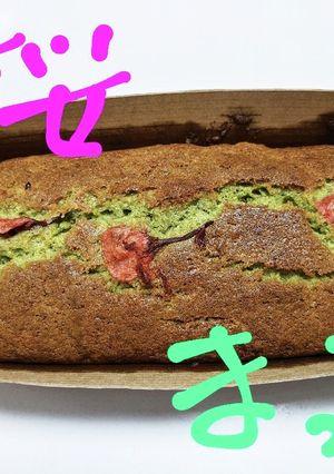 桜抹茶パウンドケーキ-レシピのメイン写真