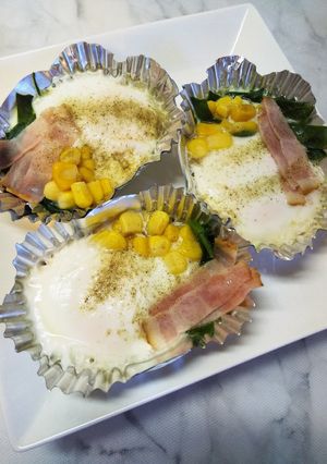お弁当に♪ほったらかしベーコンエッグ-レシピのメイン写真