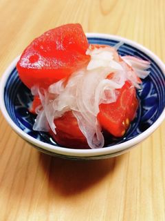 新玉ねぎとトマトのお浸し 簡単 作り置き-レシピのメイン写真