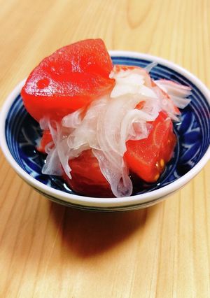 新玉ねぎとトマトのお浸し 簡単 作り置き-レシピのメイン写真