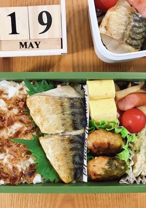 塩さばのっけ弁当 21/5.19-レシピのメイン写真
